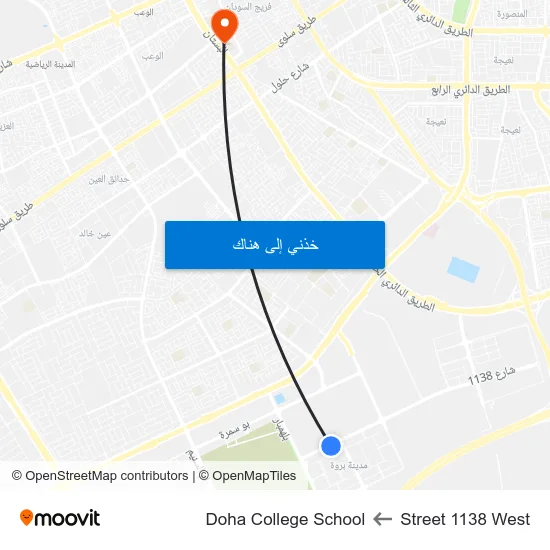 Street 1138 West to Doha College School map
