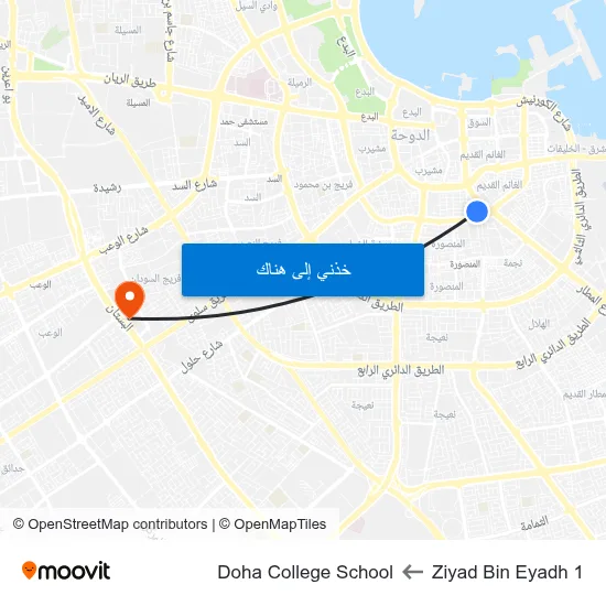 Ziyad Bin Eyadh 1 to Doha College School map