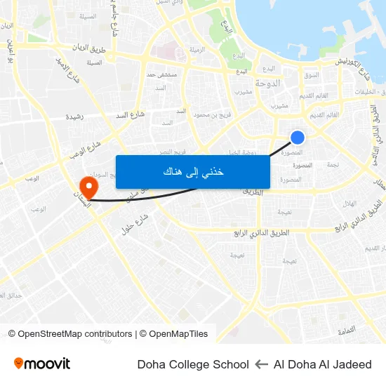 Al Doha Al Jadeed to Doha College School map