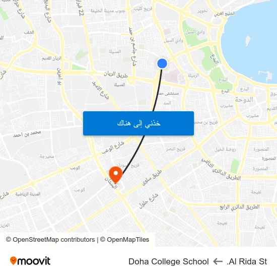 Al Rida St. to Doha College School map