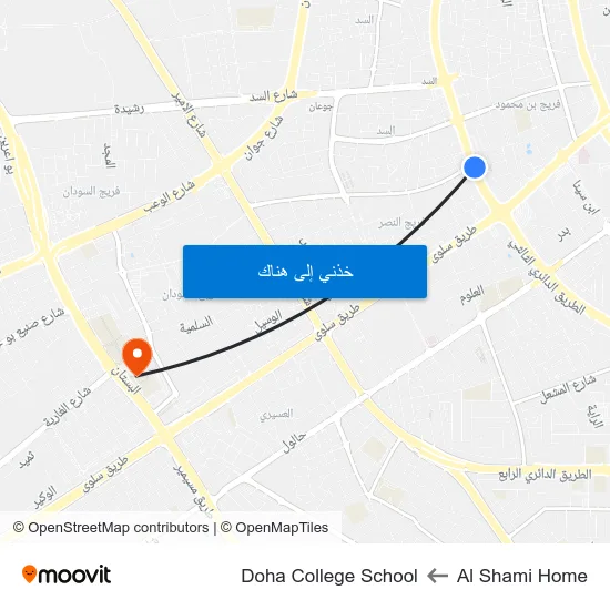 Al Shami Home to Doha College School map