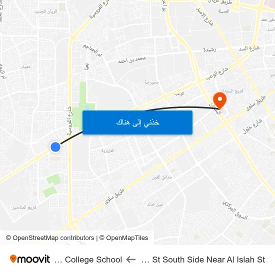 Al Waab St South Side Near Al Islah St to Doha College School map