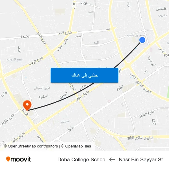Nasr Bin Sayyar St. to Doha College School map