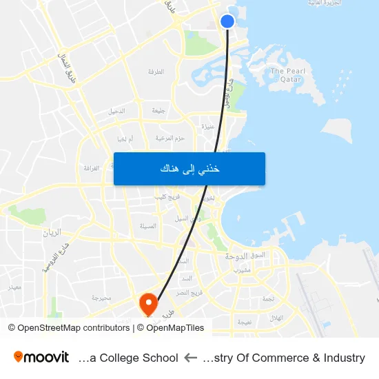 Ministry Of Commerce & Industry to Doha College School map