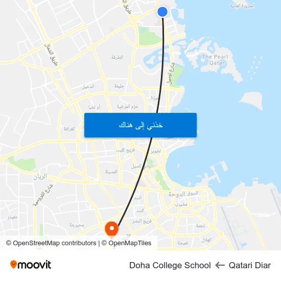 Qatari Diar to Doha College School map