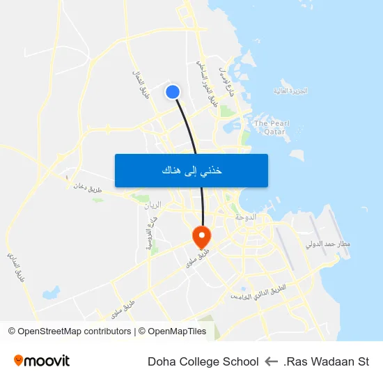 Ras Wadaan St. to Doha College School map