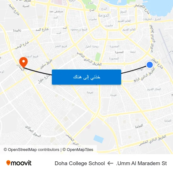 Umm Al Maradem St. to Doha College School map