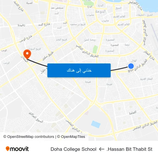 Hassan Bit Thabit St. to Doha College School map