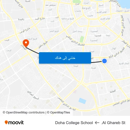 Al Ghareb St. to Doha College School map