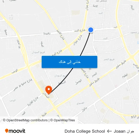 جوان Joaan to Doha College School map