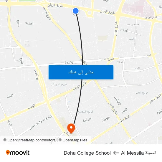 المسيلة Al Messila to Doha College School map