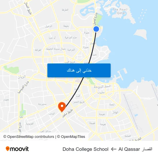 القصار Al Qassar to Doha College School map