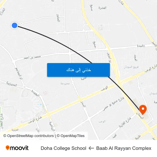 Baab Al Rayyan Complex to Doha College School map