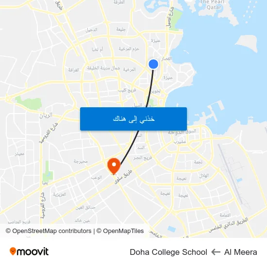 Al Meera to Doha College School map
