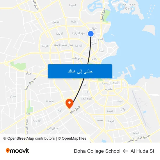 Al Huda St to Doha College School map