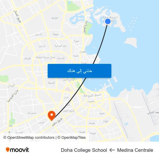 Medina Centrale to Doha College School map