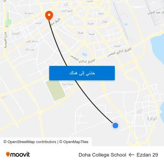 Ezdan 29 to Doha College School map