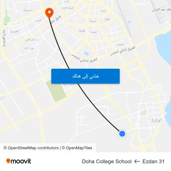 Ezdan 31 to Doha College School map