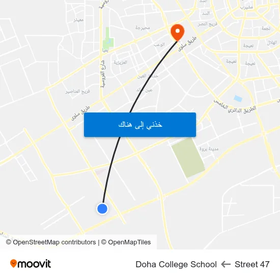 Street 47 to Doha College School map