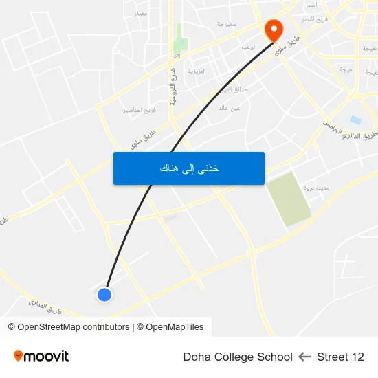 Street 12 to Doha College School map