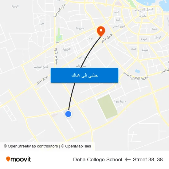 Street 38, 38 to Doha College School map