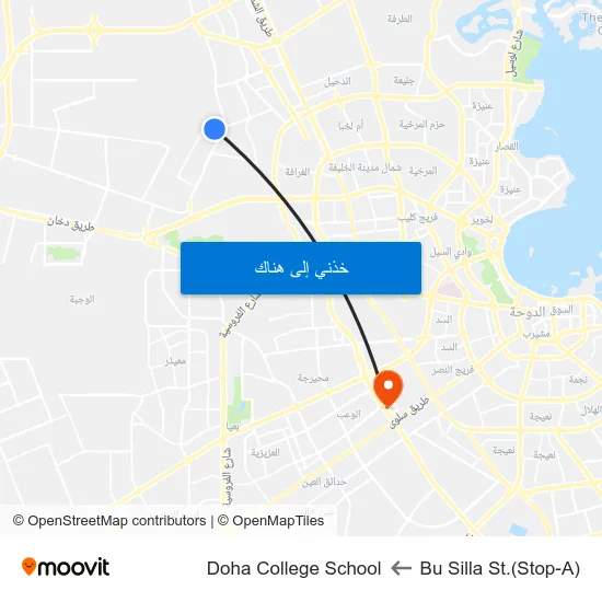 Bu Silla St.(Stop-A) to Doha College School map