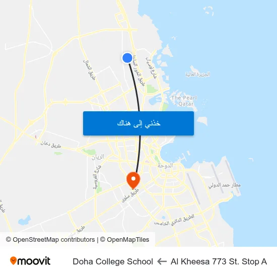 Al Kheesa 773 St. Stop A to Doha College School map