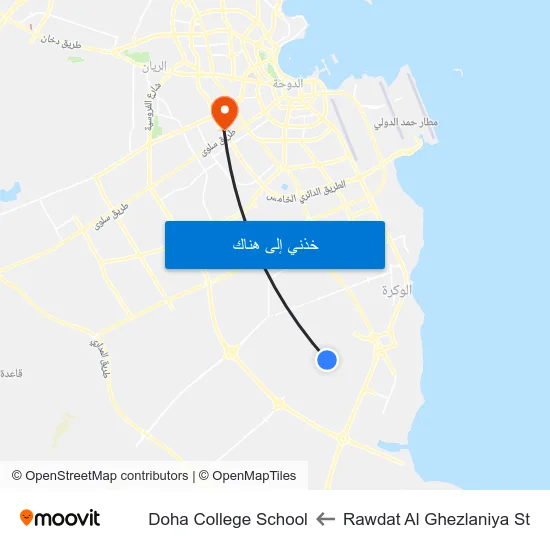 Rawdat Al Ghezlaniya St to Doha College School map