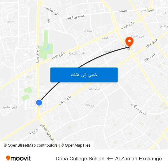 Al Zaman Exchange to Doha College School map