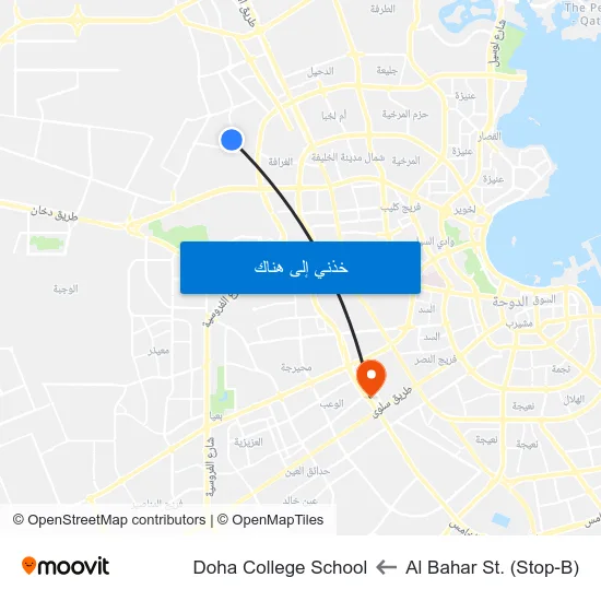Al Bahar St. (Stop-B) to Doha College School map
