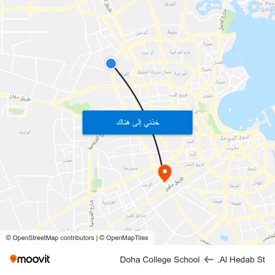 Al Hedab St. to Doha College School map
