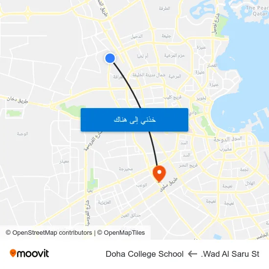 Wad Al Saru St. to Doha College School map