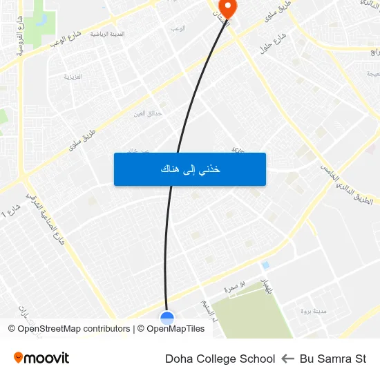 Bu Samra St to Doha College School map