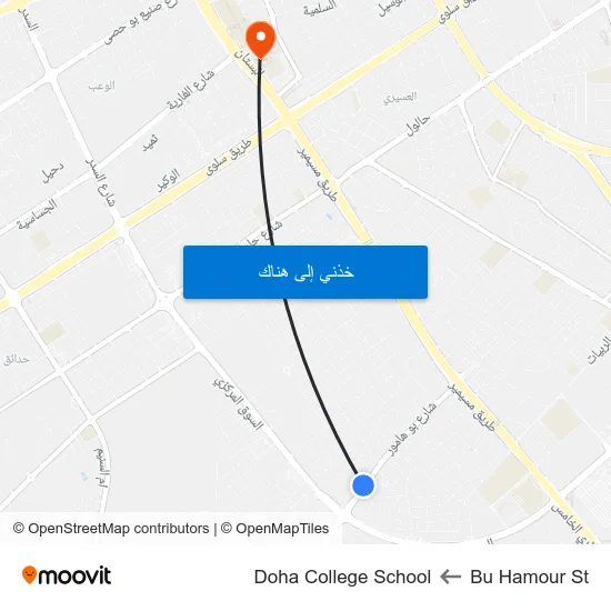 Bu Hamour St to Doha College School map