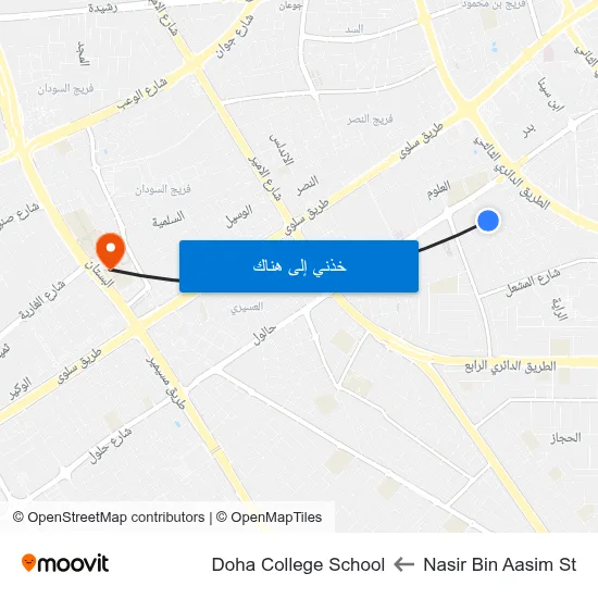 Nasir Bin Aasim St to Doha College School map