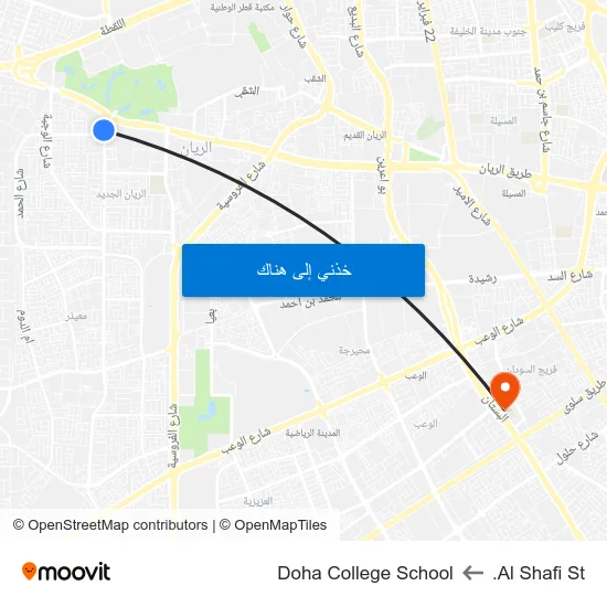 Al Shafi St. to Doha College School map