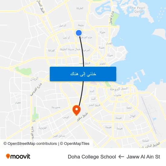 Jaww Al Ain St to Doha College School map