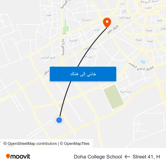 Street 41, H to Doha College School map