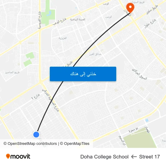 Street 17 to Doha College School map