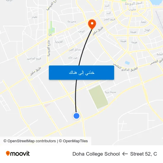 Street 52, C to Doha College School map