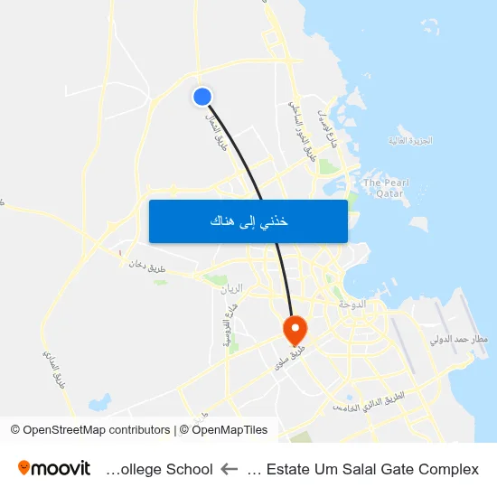 Daina Real Estate Um Salal Gate Complex to Doha College School map