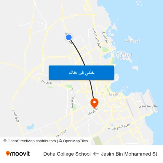 Jasim Bin Mohammed St to Doha College School map