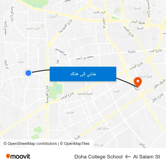 Al Salam St to Doha College School map