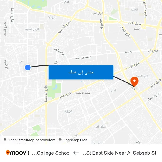 Al Salam St East Side Near Al Sebseb St to Doha College School map