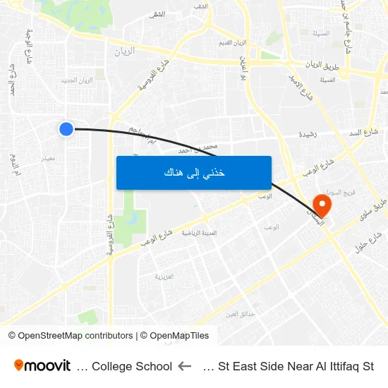 Al Salam St East Side Near Al Ittifaq St to Doha College School map