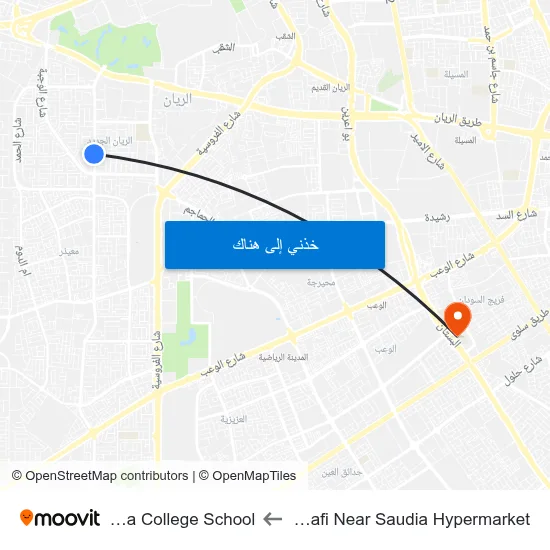 Al Shafi Near Saudia Hypermarket to Doha College School map