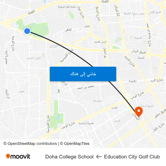 Education City Golf Club to Doha College School map