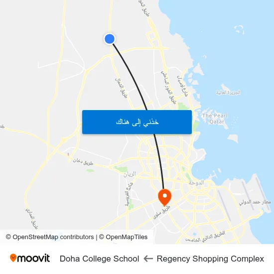 Regency Shopping Complex to Doha College School map