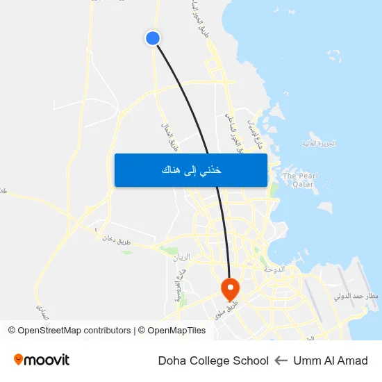 Umm Al Amad to Doha College School map