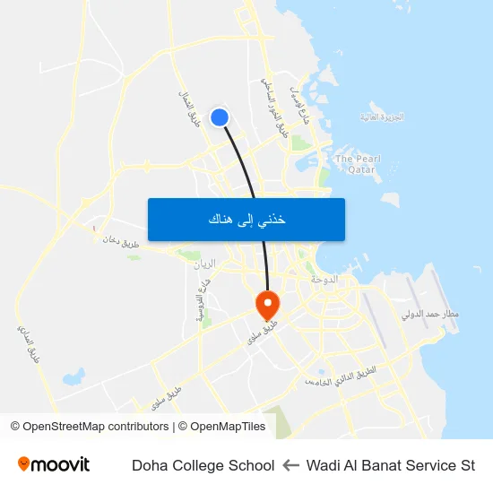 Wadi Al Banat Service St to Doha College School map